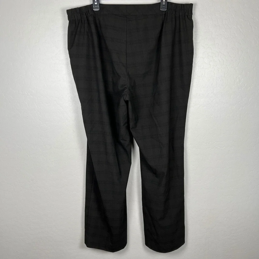 Alex Marie Women's 20W Plaid‎ Career Dress Pants Business Casual Stretch